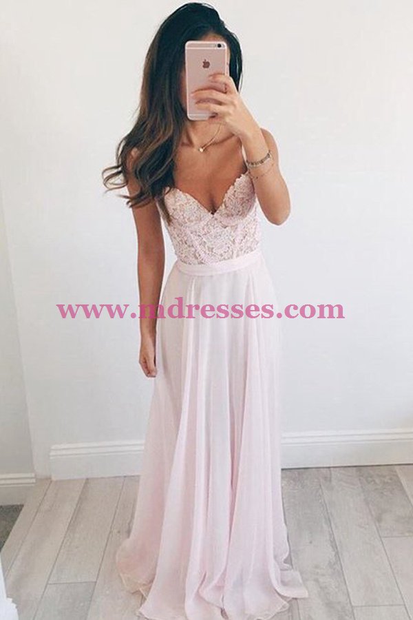 Long Chiffon Lace Prom Party Dresses 560