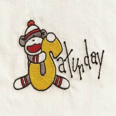 Days of the Week Sock Monkey Embroidery Designs 4x4 Hoop