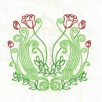 Art Nouveau Floral Embroidery Designs 4x4 Hoop