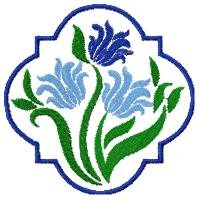 Bordered Floral Quilt Blocks Embroidery Designs 4x4 Hoop