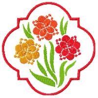 Bordered Floral Quilt Blocks Embroidery Designs 5x7 Hoop