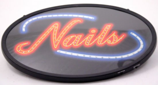 13 x 21 Neon Nails Sign and Adaptor:Wall