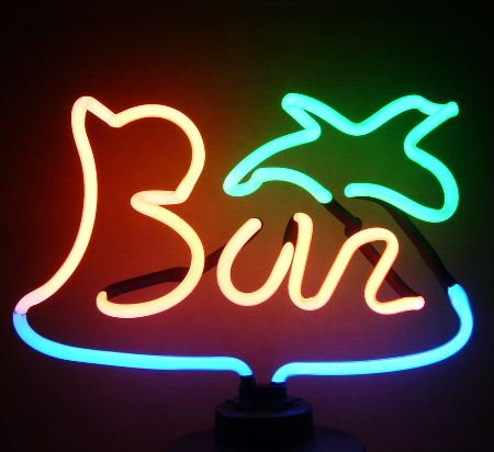 13" x 12" Neon Bar w Palm Tree Sign