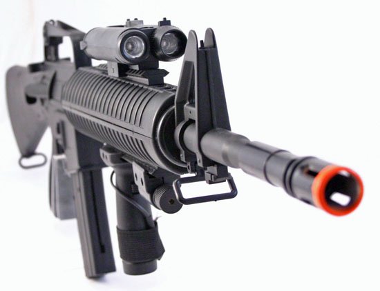 AS118 M16-A3 Air Soft Rifle Gun:Laser Site:Flashlight