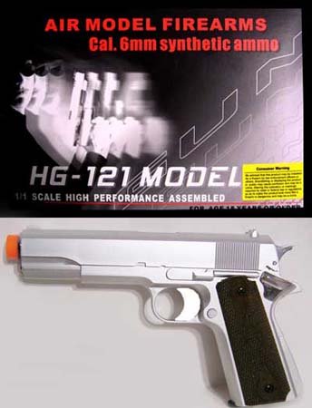 Silver HFC HG-121 GAS Airsoft Gun