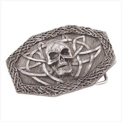 Pewter Skull Belt Buckle