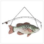METAL FISH & POLE WALL PLAQUE