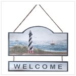 Wood Lighthouse Welcome Sign