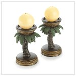 Palm Tree Candleholders - Pair