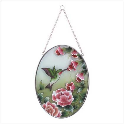 Hand Painted Art Sun Catcher-Hummingbird
