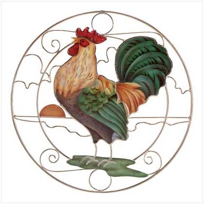 CAPIZ ROOSTER SUNCATCHER PLAQ