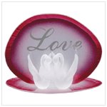 Glass Love Swans Candleholder
