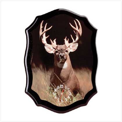 STANDING WHITE TAIL BUCK CLOCK