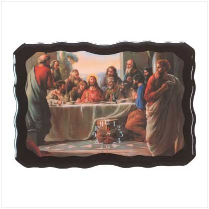 LAST SUPPER WOOD CLOCK