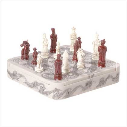 MANDARN IVORY DRAGON CHESS SET