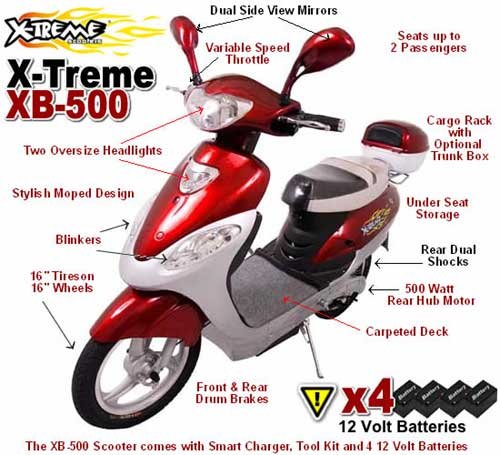 Electric XB-500 Electric Bicycle (Moped Motorcycle Scooter)