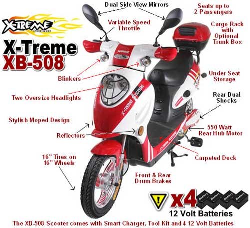 Electric XB-508 (SPORT) Electric Bicycle (A Moped Scooter Motorcycle)