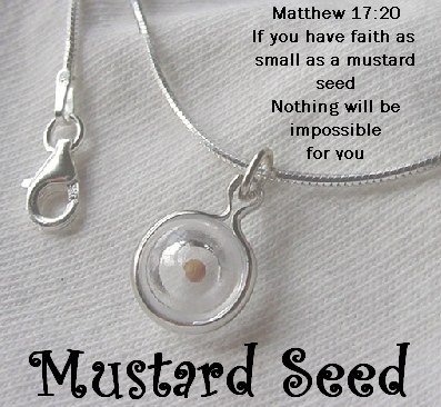 A Daughter's Faith" Mustard Seed Necklace Sterling Silver Ball Charm