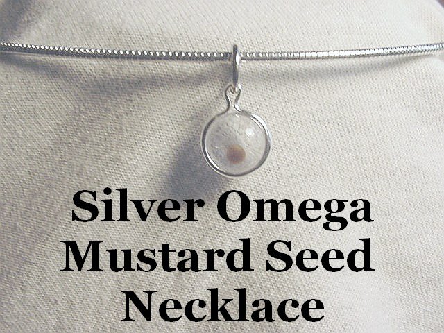 Mustard Seed Charm Necklace Silver Omega Adult and Teen Sizes