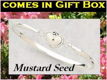 Mustard Seed Cuff Bracelet, Gift Box, Prayer Card