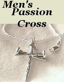 Dad's Cross of Faith" Man, Boys, Christian Jewelry Passion Nail Cross Pendant Necklace