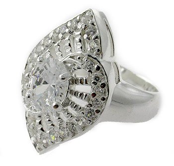 925 Silver With Created Diamond Ring