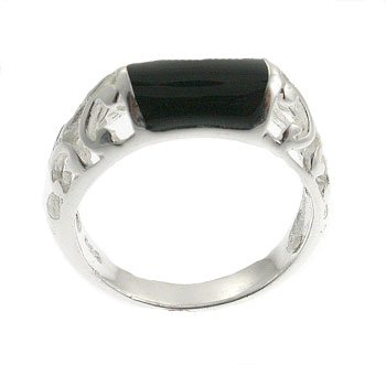 Black Onyx Cultural With 925 Silver Ring