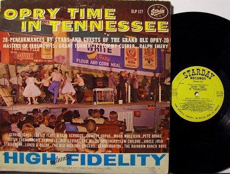 Opry Time In Tennessee - Grand Ole Opry - LP Record - Starday Label - Country