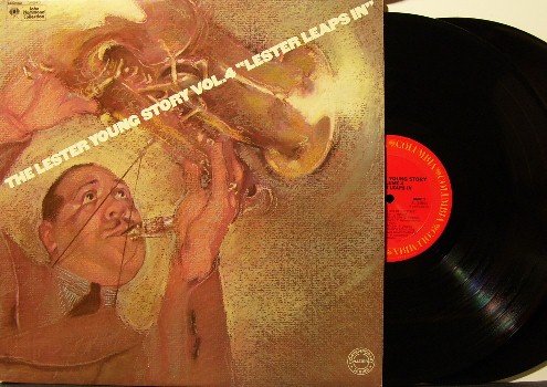 Young, Lester - Story Vol 4 Lester Leaps In - 2 Vinyl LP Record Set - Promo - Gatefold Cover - Jazz