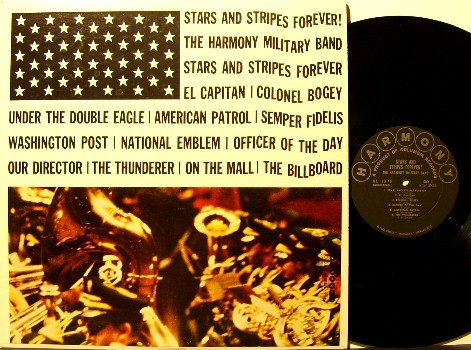Harmony Military Band - Stars & Stripes Forever - Vinyl LP Record - Mono - Jazz - Patriotic