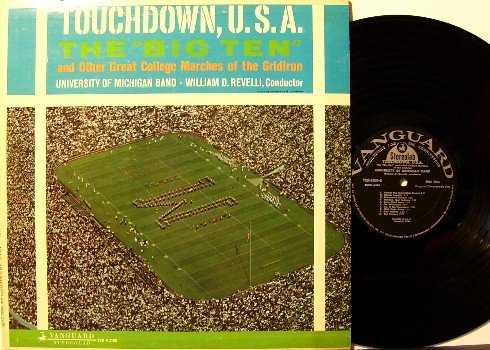 University Of Michigan - Touchdown, U.S.A. - Vinyl LP Record - UM Wolverines Football Sports