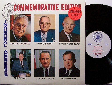 Presidential Inaugural Addresses - Vinyl LP Record - Jim Keysor Political - Odd Unusual