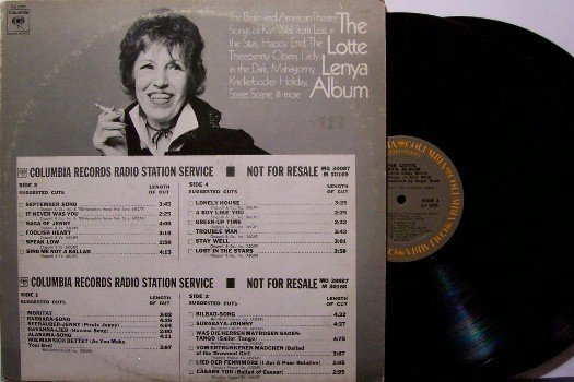 Lenya, Lotte - The Lotte Lenya Album - 2 Vinyl LP Record Set - DJ Timing Strip - Odd Unusual
