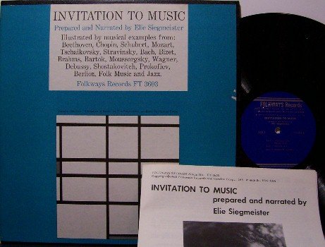 Invitation To Music - Vinyl LP Record - Instructional + Booklet - Folkways - Odd Unusual
