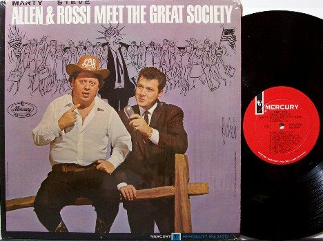 Allen, Marty & Steve Rossi - Meet The Great Society - Vinyl LP Record - Political Comedy Odd Unusual