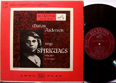 Anderson, Marian - Sings Spirituals - 10" Vinyl LP Record - Spiritual Gospel