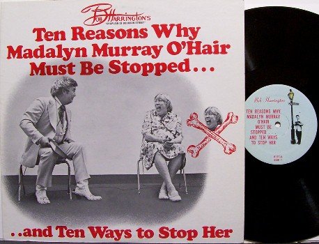 Harrington, Bob and Madalyn Murray O'Hair - Chaplain vs. Athiest - Vinyl LP Record - Weird Unusual