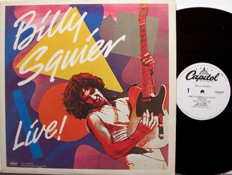 Squier, Billy - Live! - Vinyl LP Record - White Label Promo Only Live - Rock