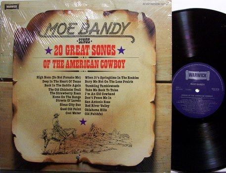 Bandy, Moe - 20 Great Songs Of The American Cowboy - UK - Vinyl LP Record - Country