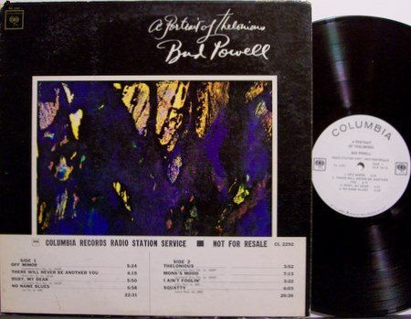 Powell, Bud - A Portrait Of Thelonious Monk - Vinyl LP Record - White Label Promo - Mono - Jazz
