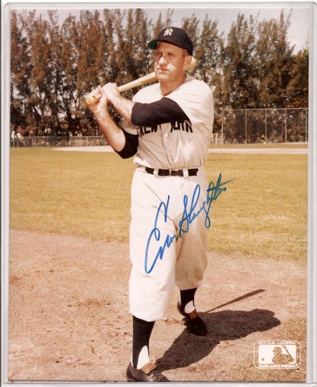 Enos Slaughter Authentic Autographed 8x10 Photo COA #'d