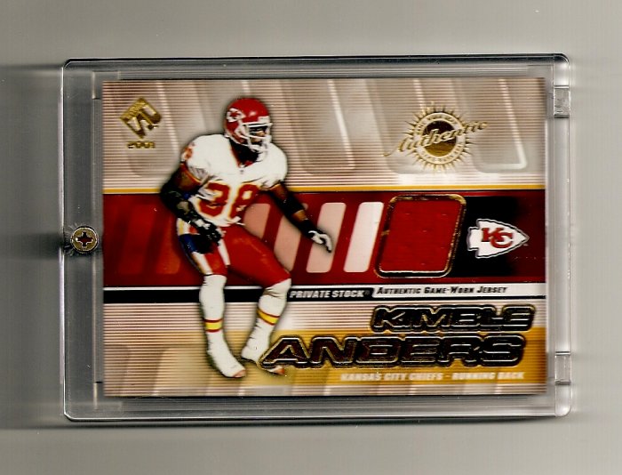 2001 Private Stock Kimble Anders Game-Used Jersey card- Chiefs