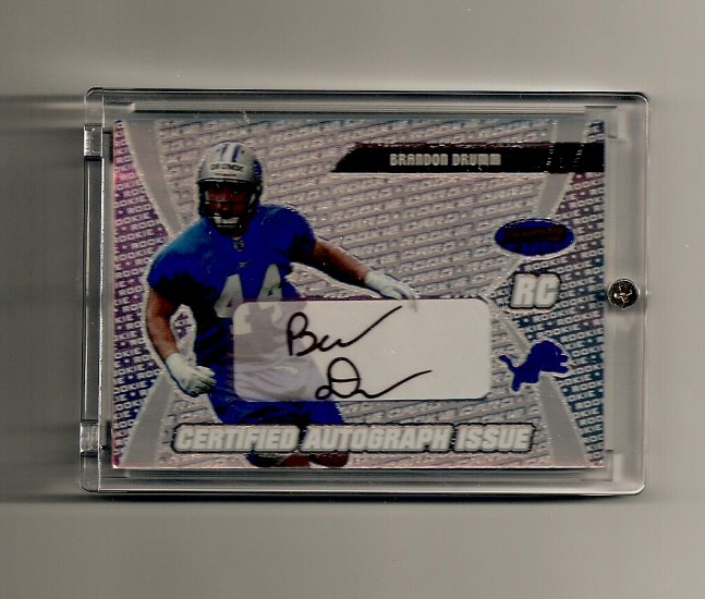 2003 Bowman's Best Certified Autograph Issue Brandon Drumm Rookie card - Lions