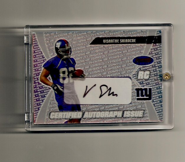 2003 Bowman's Best Certified Autograph Issue Visanthe Shiancoe Rookie card - Giants