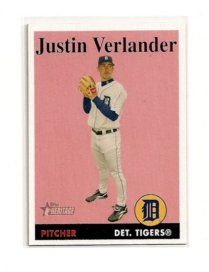 2007 Topps Heritage Justin Verlander card# 296 - Tigers