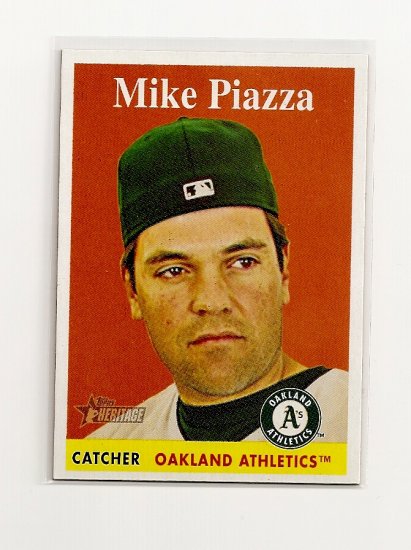 2007 Topps Heritage Mike Piazza card# 192 - Athletics