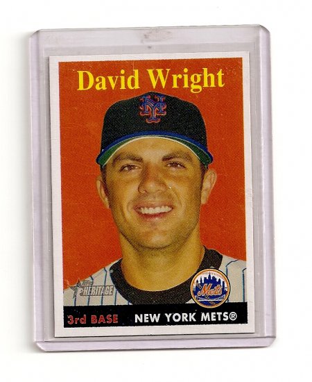 2007 Topps Heritage David Wright YN card# 92 - Yellow Name - Mets