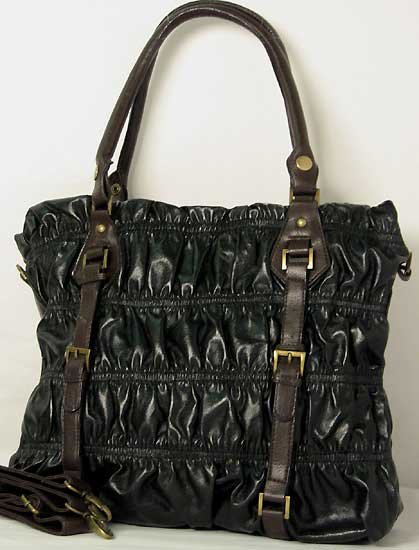 Designer Inspired Black Pleated Bag