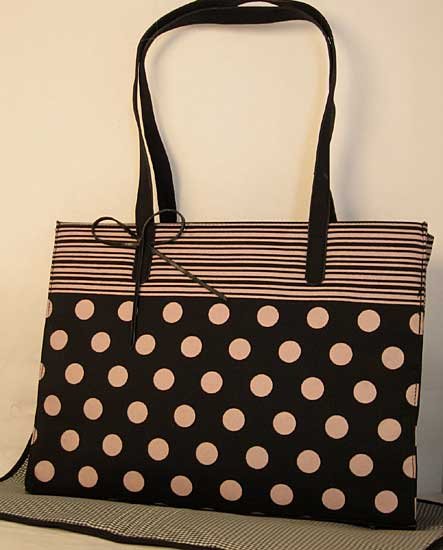 Dot Stripe Black Light Pink Diaper Bag Set Polka Dot