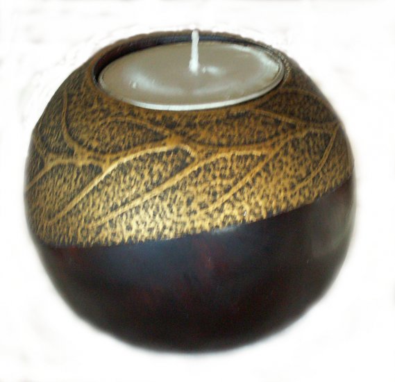 MANGO WOOD CANDLE HOLDER AND STAND